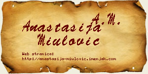 Anastasija Miulović vizit kartica